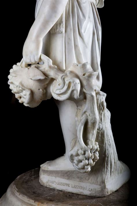 Important 19Th Century Carved Marble Sculpture Of Young Bacchus On ...