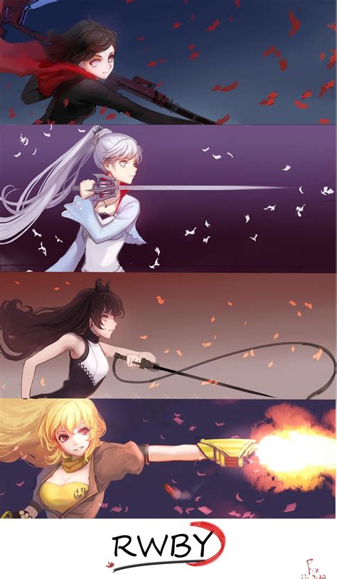 Ruby Rose Weiss Schnee Yang Xiao Long And Blake Belladonna Rwby