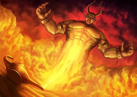 Fires Elemental King~djinn~ Djinn Mysterious Universe Anime Art Fantasy