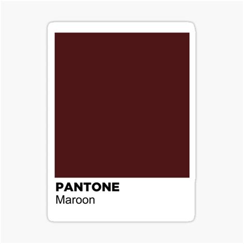 Maroon Pantone Color Swatch Sticker For Sale By Jamiejamie00 Redbubble
