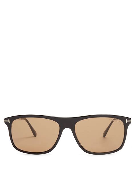 Tom Ford Eric Rectangle Frame Sunglasses In Black For Men Lyst