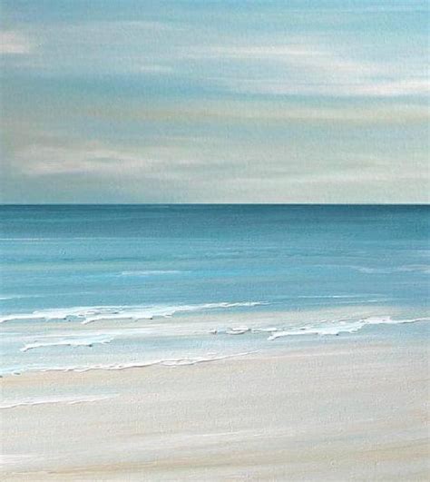 Beach Seascape Painting Print Blue Coastal Ocean By Fradetfineart 40