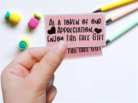 Pcs Token Of Appreciation Stickers Free Gift Etsy