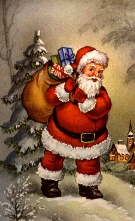 Pin By Mie Pedersen On More Santa Vintage Christmas Images Christmas