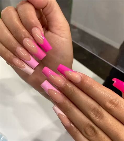Pink French Tip Nails Square A Fun And Flirty Manicure The Fshn