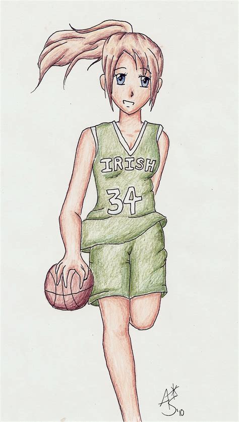Begin by sketching the basketball player's head. Basketball Player 2 by grovyle-n-wolfluvr on DeviantArt