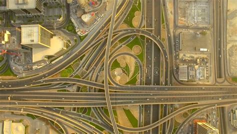 Dubai United Arab Emirates Sheikh Zayed Road Intersection Stock