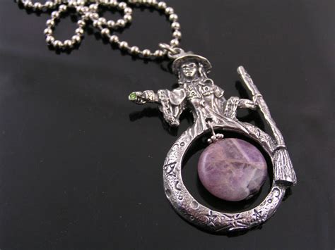 Wizard Necklace Amethyst Necklace With Large Wizard Pendant Etsy