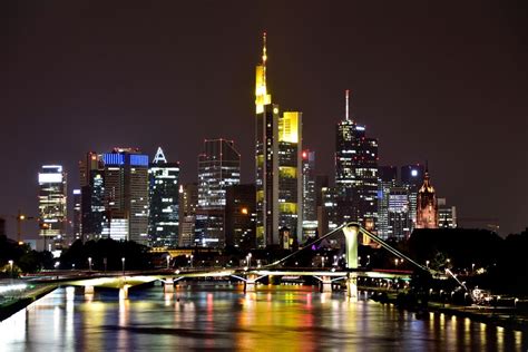 Frankfurt Skyline Bei Nacht Skyline Photography Frankfurt