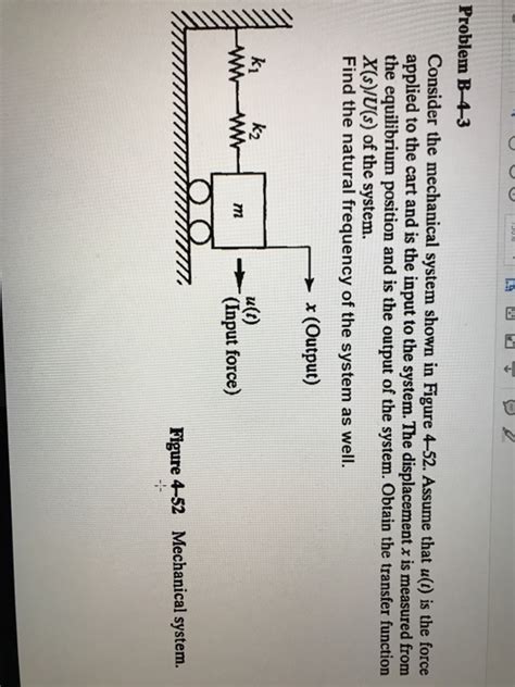 Solved Problem B 4 3 Consider The Mechanical System Shown In