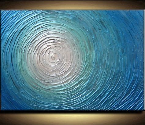 40 X 30 Original Abstract Texture Carved Sculpture Water Blue Aqua