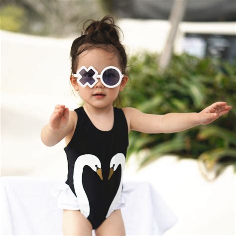 Parent Child Swimsuit Mother And Daughter Korean Black Swan Little