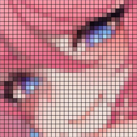 An Image Of A Woman S Face Made Up Of Squares In Pink And Blue