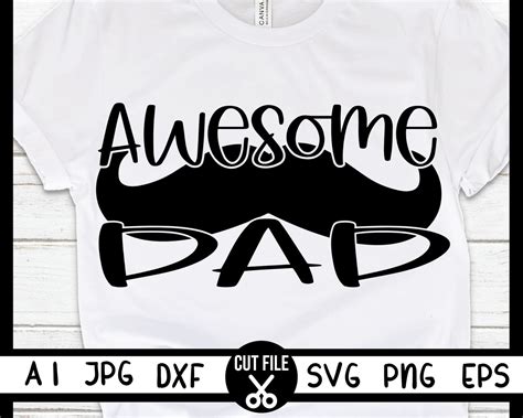 Awesome Dad Svg Dad Svg Father Svg Papa Svg Both Black And Etsy
