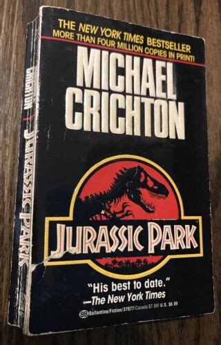 Michael Crichton Jurassic Park 1991 Ballantine Pb Canada Movie 9780345370778 Ebay