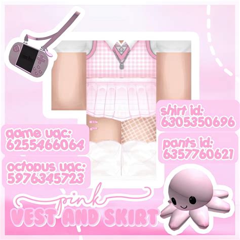 Four Detailed Pink Kawaii Roblox Outfits With Matching Hats And