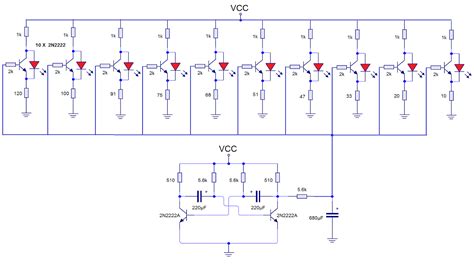10 Led Chaser Circuit Using Transistor Robhosking Diagram