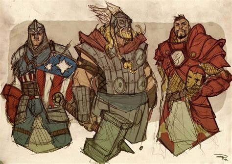 Medieval Avengers By Denis Medri Geek Art Comic Books Art Avengers