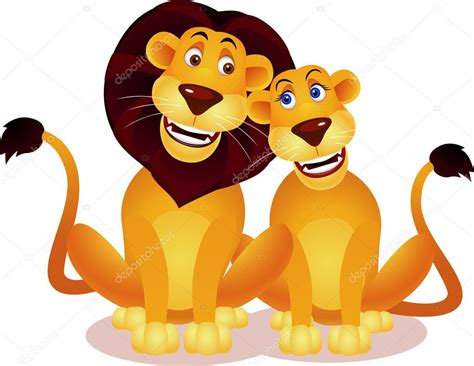 Lion Couple — Stock Vector © Dagadu 5858889