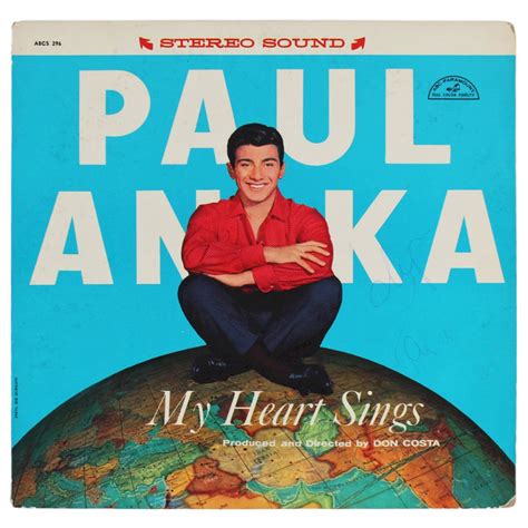 Paul Anka Signed My Heart Sings Album Cover Beckett Pristine Auction