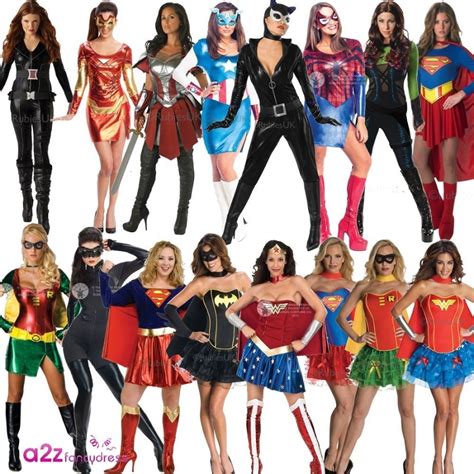 Ladies Superhero Superheroes Adult Licensed Fancy Dress Costume Women New Superhero And