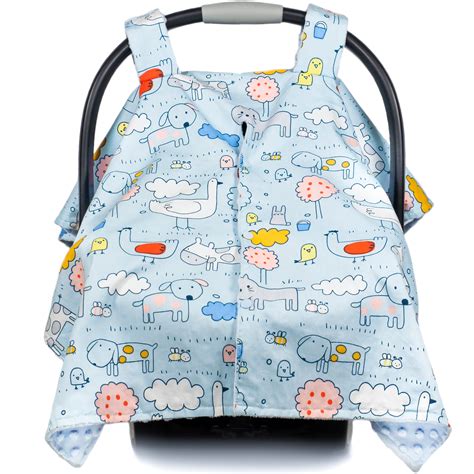 Other than shielding your child from all these conditions, this canopy will serve as a nursing cover for breastfeeding mothers. "Animal Adventure" Baby Car Seat Canopy and Nursing Cover ...