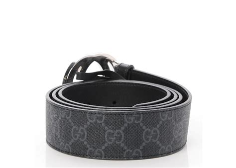 Gucci Interlocking G Belt Gg Supreme Black In Coated Canvas With Silver