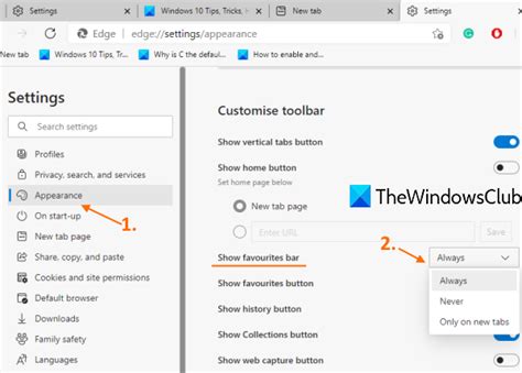 How To Show Favorites Bar In Microsoft Edge On Windows Benisnous