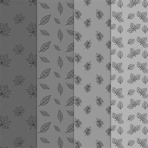 Free Vector Grey Leaves Pattern Background Collection