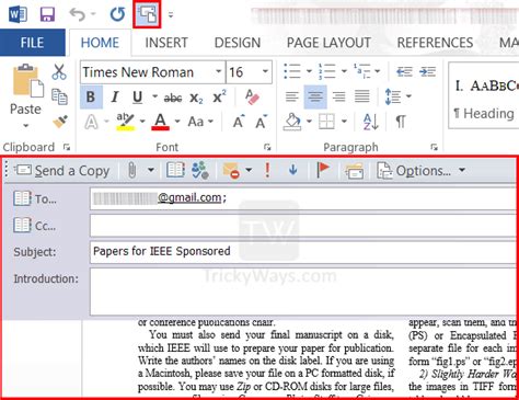 Email A Document Directly From Word And Excel Office