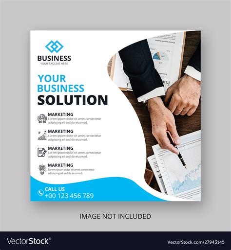 Business Instagram Post Template Royalty Free Vector Image