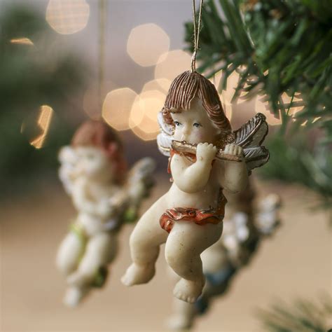 Musical Cherub Angel Ornaments Christmas Miniatures Christmas And