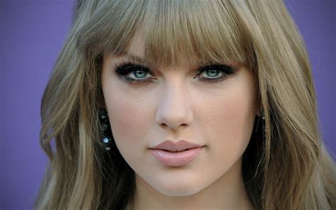 Blondes Women Close Up Taylor Swift Lips Purple Background Wallpaper