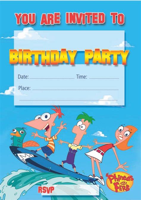 Phineas And Ferb Invitation Templates