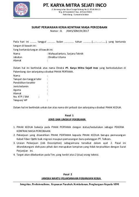 Documents similar to surat lanjutan kontrak. 5+ Contoh Surat Perjanjian Kontrak Kerja Karyawan, Proyek ...