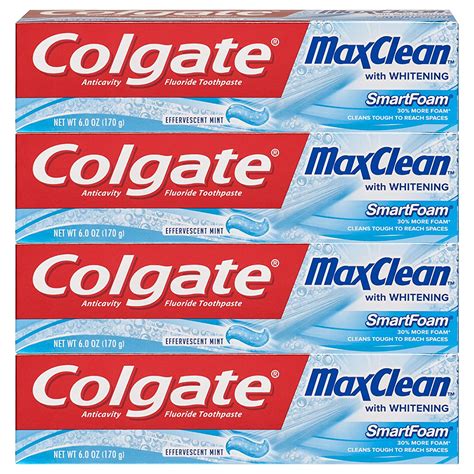Colgate Maxclean Whitening Foaming Toothpaste With Fluoride Light Blue