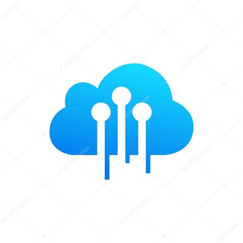 Cloud Computing And Storage Vector Logo Technology Design Template