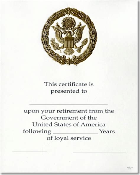 The american university 403(b)retirement plan lineup offers a broad array of investment options that allow you to develop a diversified asset mix with. OPM Federal Career Service Award Certificate WPS 111 Retirement Gold 8x10 | U.S. Government ...