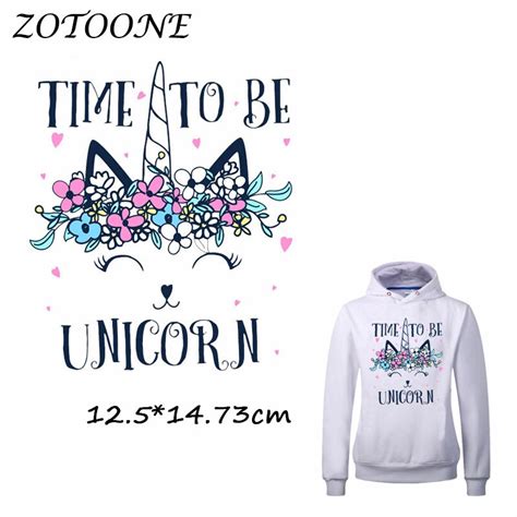 Zotoone Iron On Patches For Clothes Heat Transfer Cute Flower Unicorn