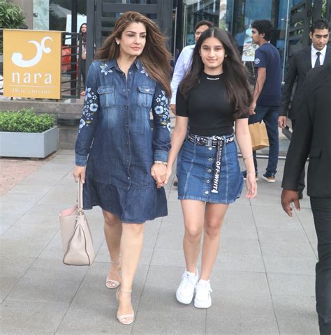 Raveena Tandon And Her Daughter Rasha Twin In Denim As They Step Out For A Lunch Date