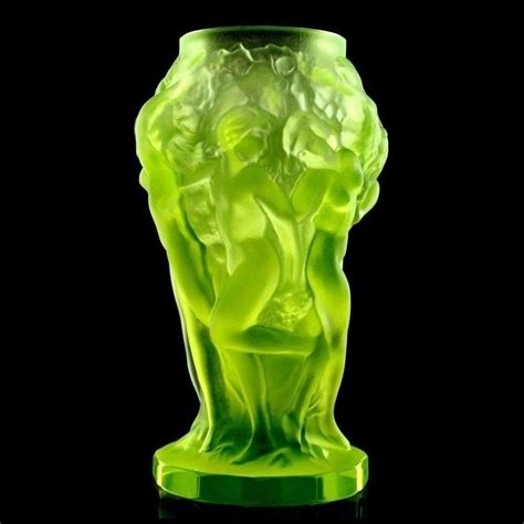 art deco uranium collectible glass vase 1930 h hoffmann by lalique no reserve price auction