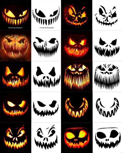 Free Scary Pumpkin Carving Patterns Stencils