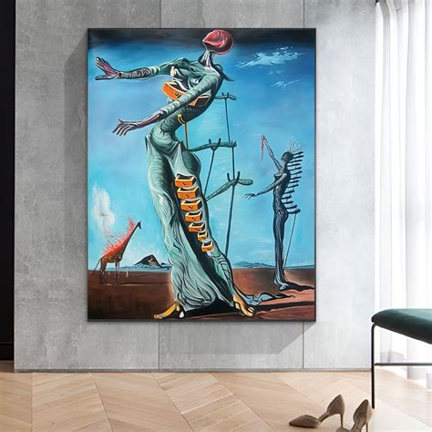 The Burning Giraffe By Salvador Dalí Printed On Canvas • Canvaspaintart
