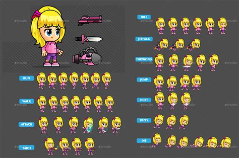 2d Game Character Sprites 291 Game Assets Graphicriver