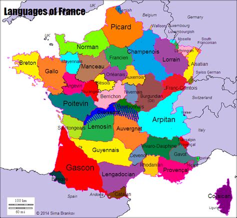 Map Languages And Dialects Of France 782 × 720 French History