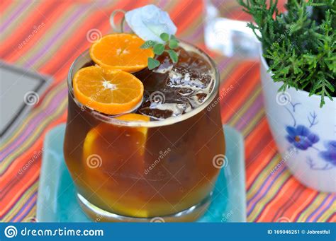 Coffee Mixed With Orange Juice Black Orange Coffee Stock Image Image