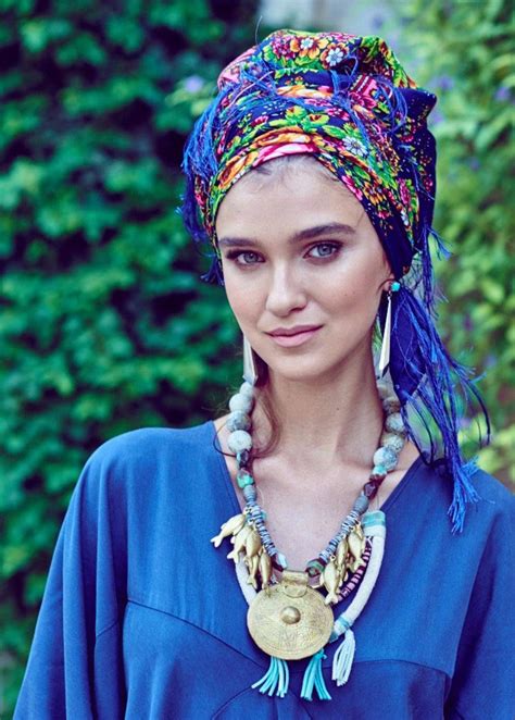 Blue Uzbekistan Style Head Cover Modli Head Scarf Styles Scarf Hairstyles Fashion