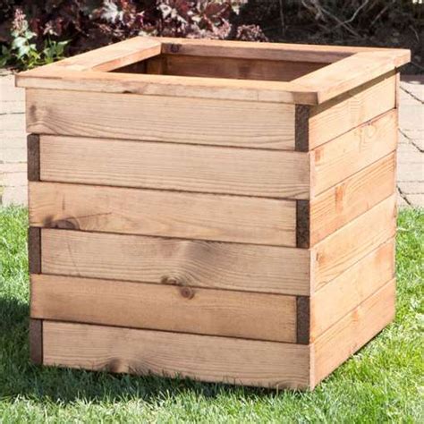 Large Square Wooden Planter Wooden Planters Busy Bee Garden Centre