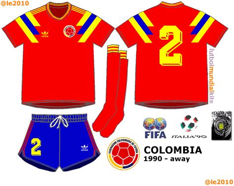 Fútbol Mundial Kits Uruguay Selección De Colombia 1990 Home Y Away
