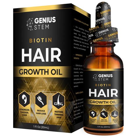 Amazon Com Genius Hair Growth Oil Biotin Hair Growth Serum For Stronger Thicker Longer